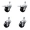 Service Caster 3 Inch SS Soft Rubber 1/2 Inch Swivel Threaded Stem Caster Total Lock Brake, 2PK SCC-SSTSTTL20S314-SRS-121315-2-S2 - alternate 1